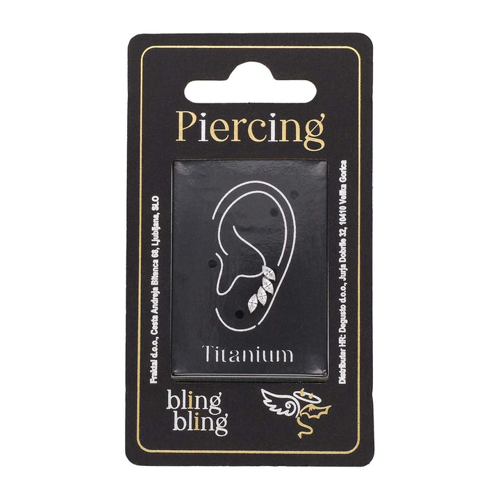Piercing za Ušesa iz Titana s Kristali