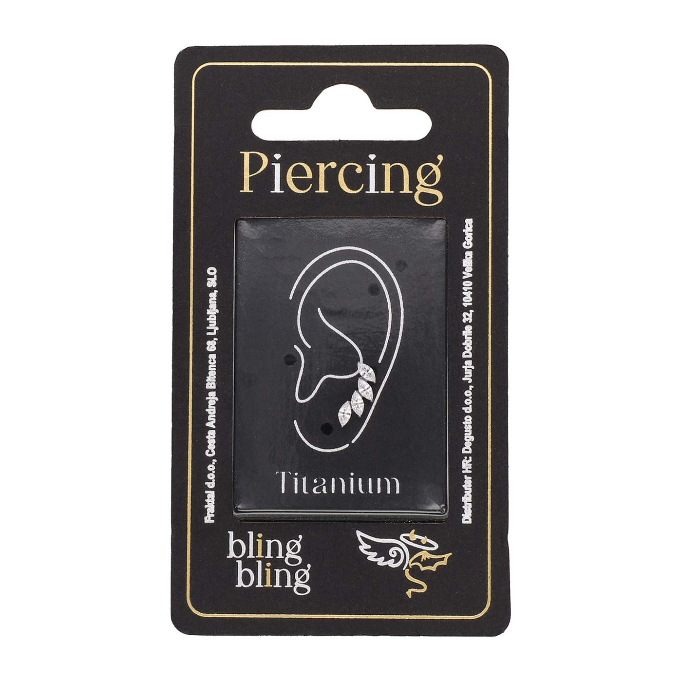 Piercing za Ušesa iz Titana s Kristali