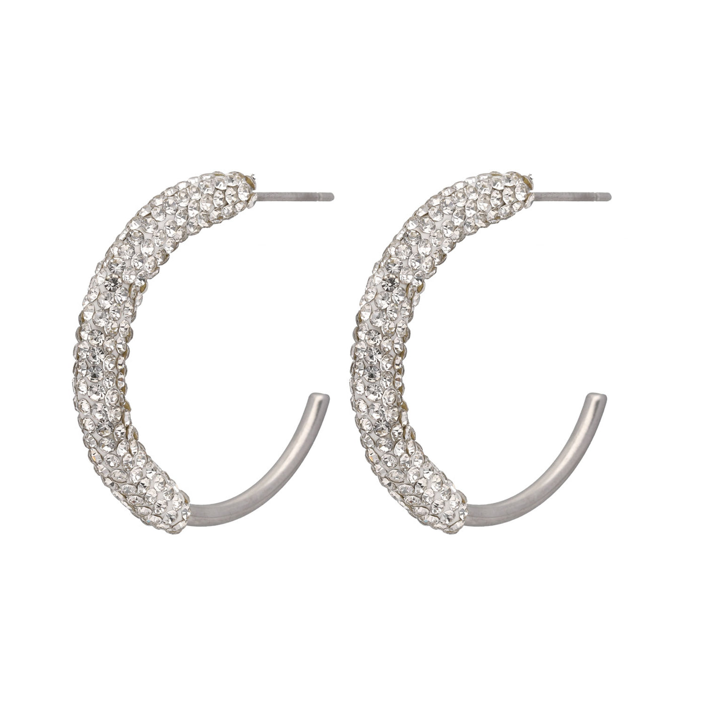 Uhani Rinke s Kristali Nerjaveče Jeklo