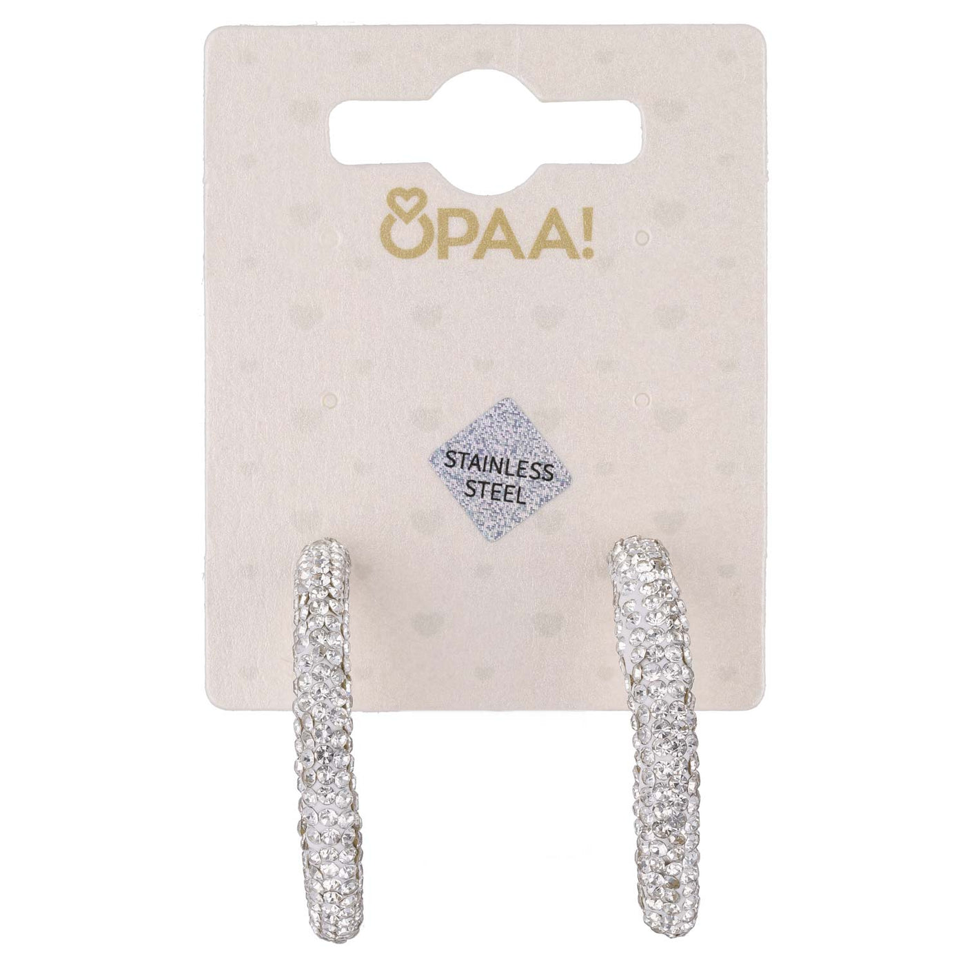 Uhani Rinke s Kristali Nerjaveče Jeklo