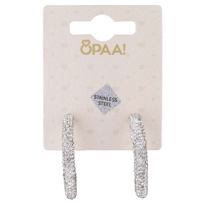 Uhani Rinke s Kristali Nerjaveče Jeklo