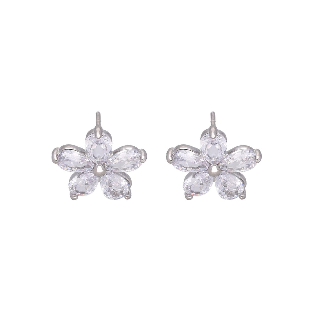 Uhani Srebrni Roža s Kristali Medenina
