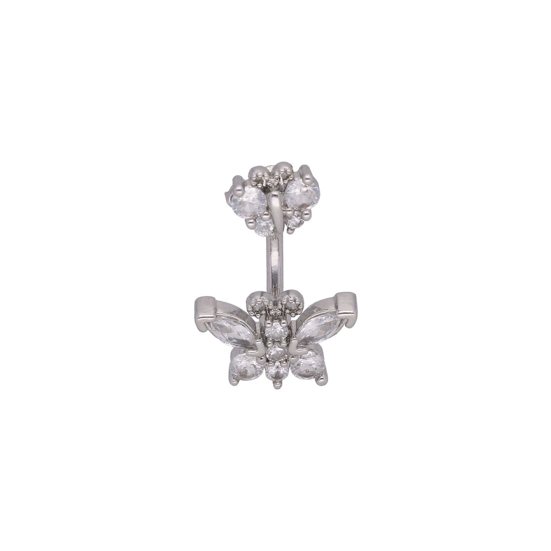 Piercing za Popek Metulj s Kristali - Titan
