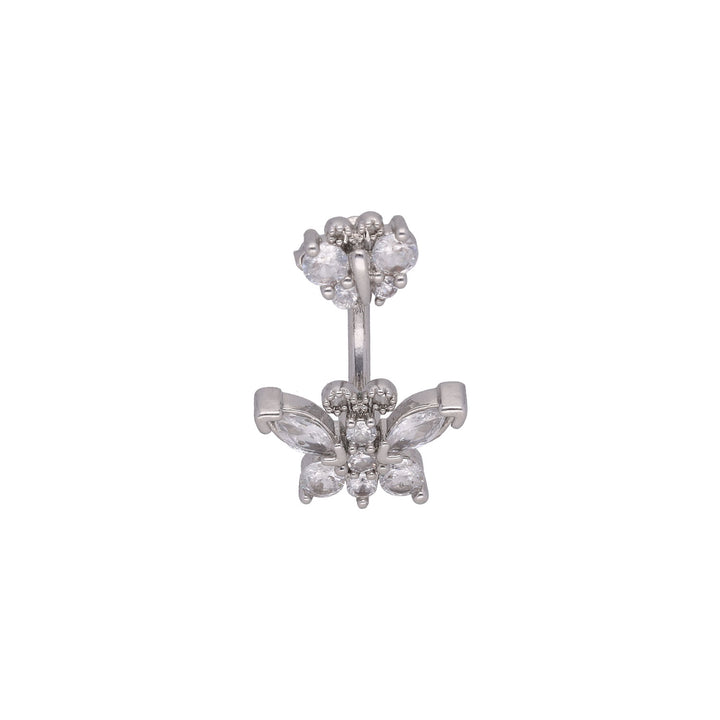 Piercing za Popek Metulj s Kristali - Titan