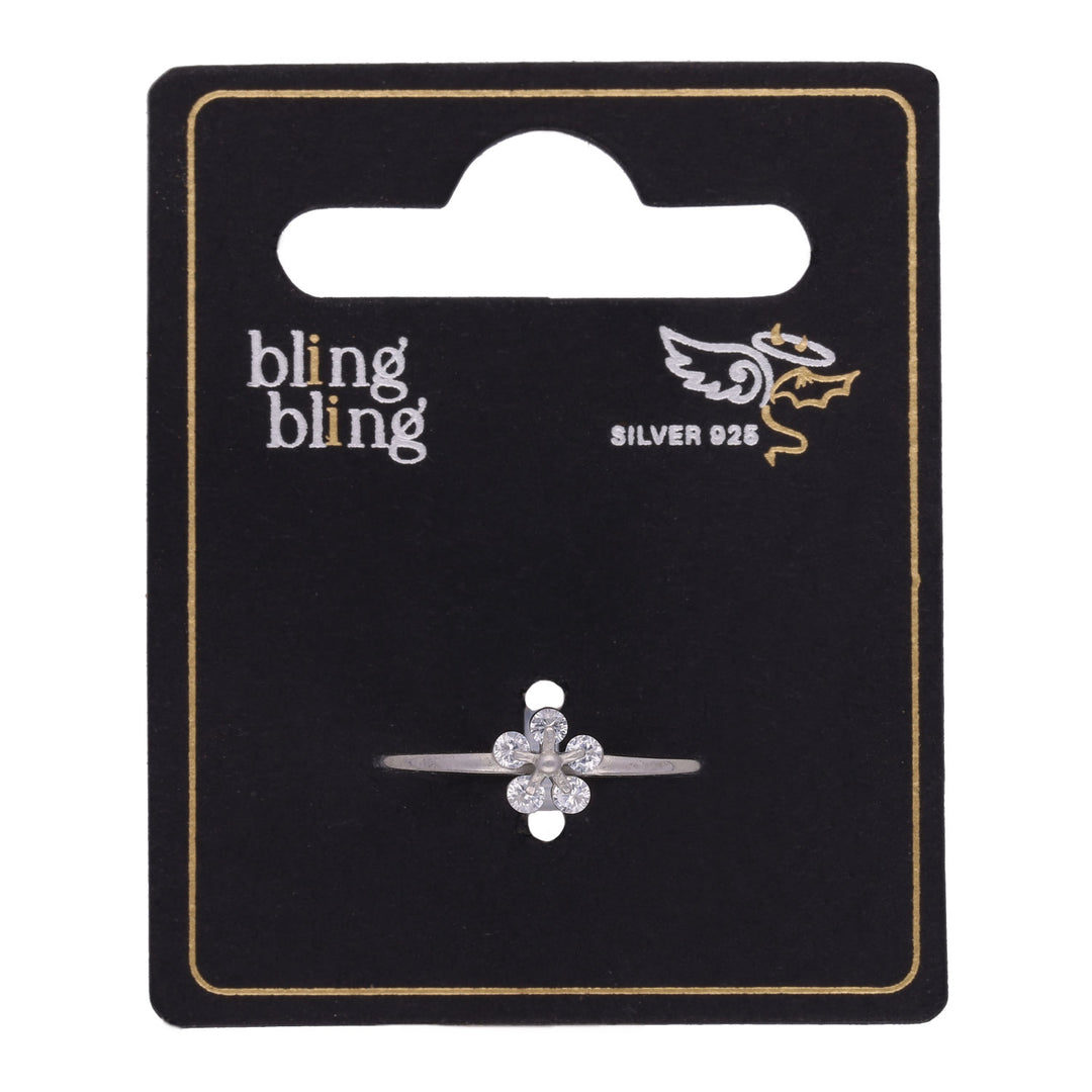 Prstan Roža 925 Srebro Bling Bling