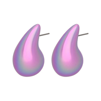 Uhani Teardrop Vijolični - Fraktal
