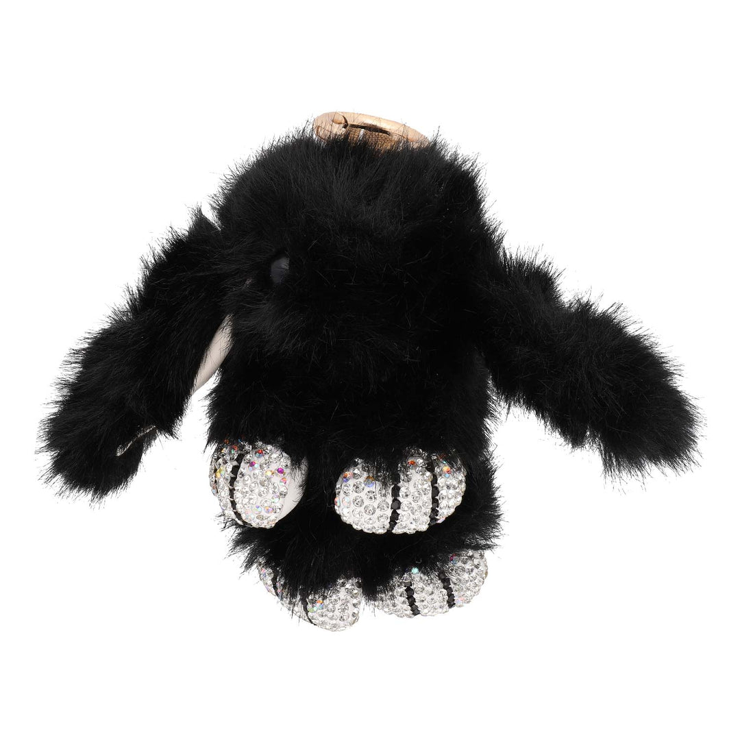 Obesek Za Ključe Črn Zajec s Kristali