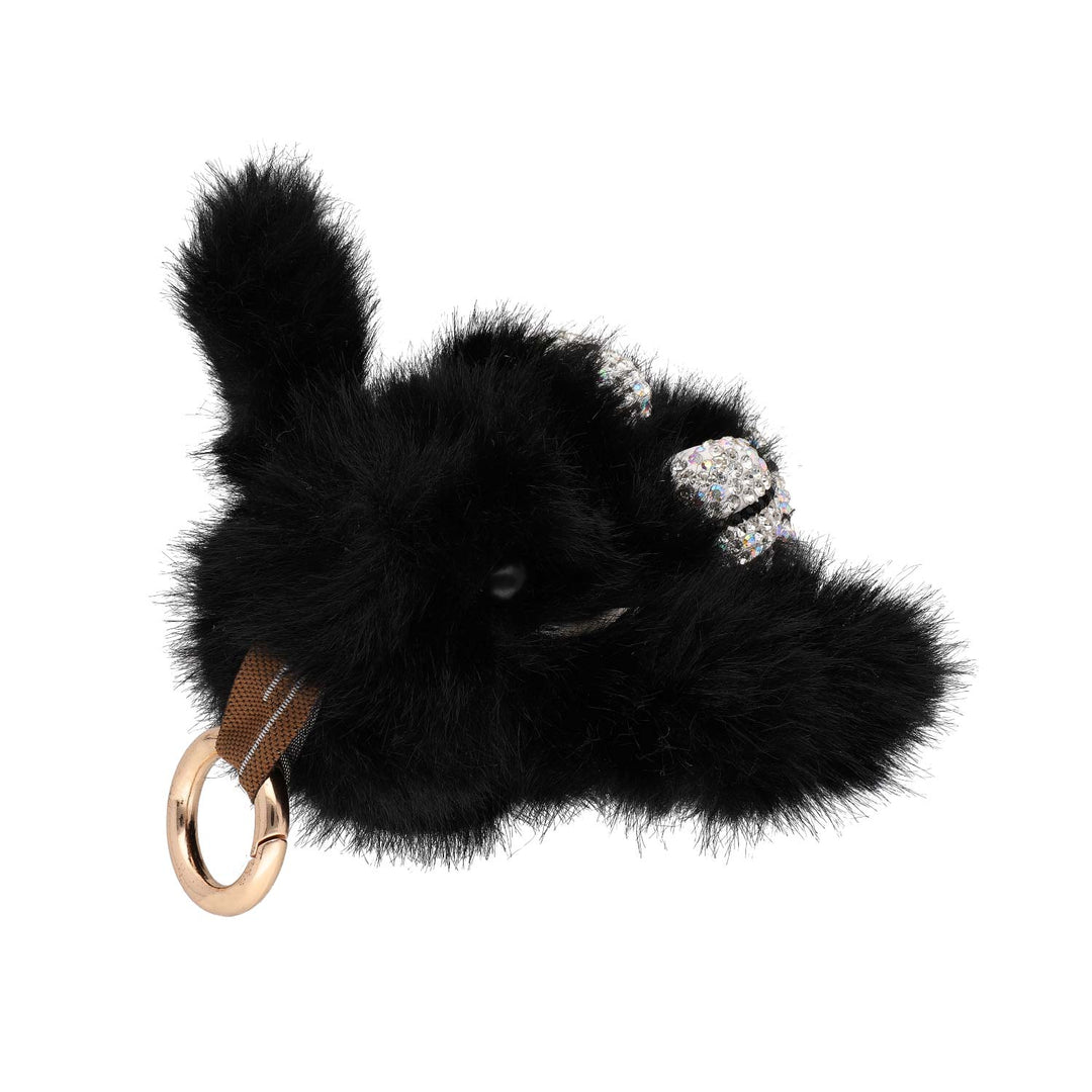 Obesek Za Ključe Črn Zajec s Kristali