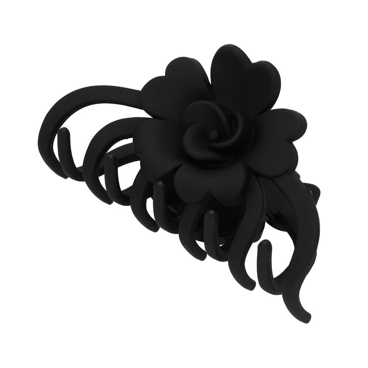 Črna Ščipalka za Lase z Rožo v 3D Obliki