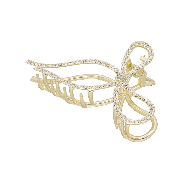 Zlata Ščipalka za Lase z Bleščečo Mašnjo in Kristali