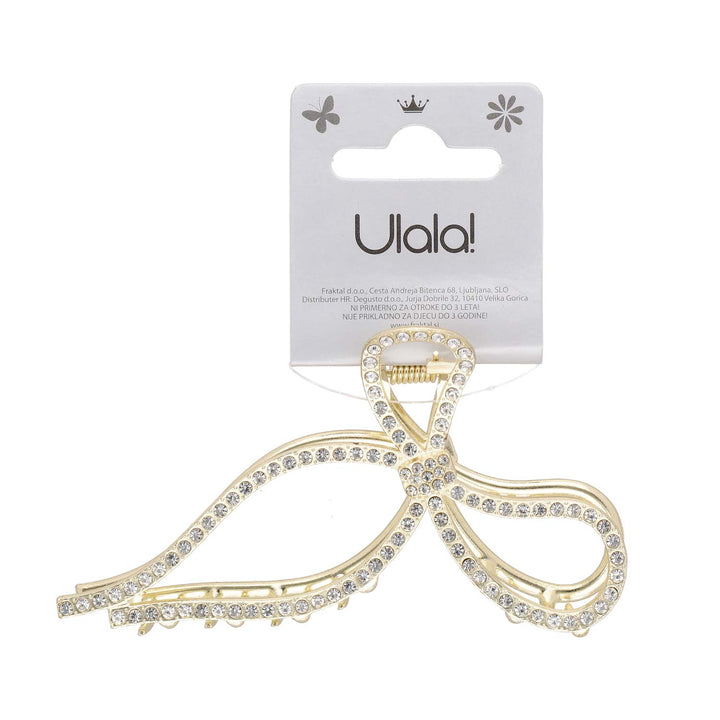 Zlata Ščipalka za Lase z Bleščečo Mašnjo in Kristali