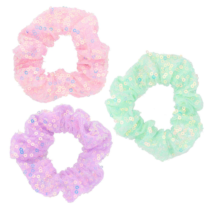 Elastike Za Lase Schrunchie Sequin 3 Kos
