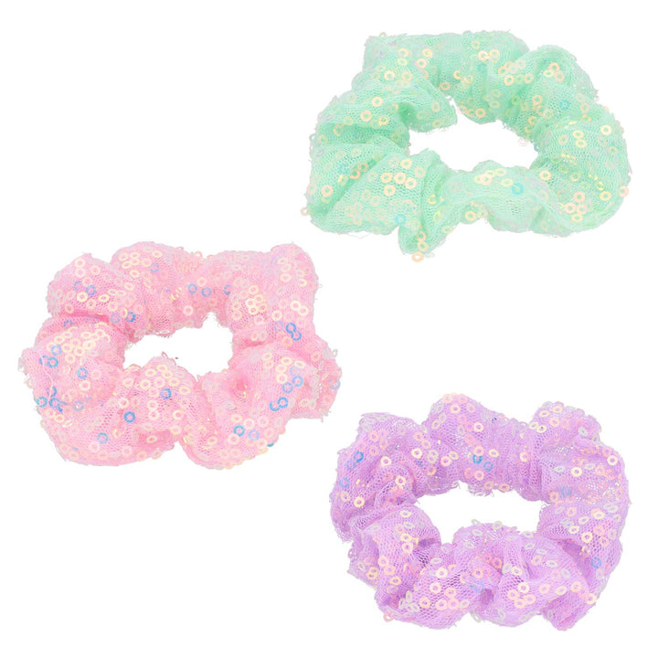 Elastike Za Lase Schrunchie Sequin 3 Kos