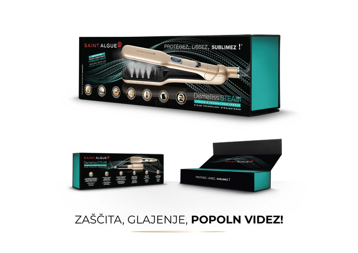 Demeliss Steam Saint Algue parni likalnik za ravnanje las (230 °C)