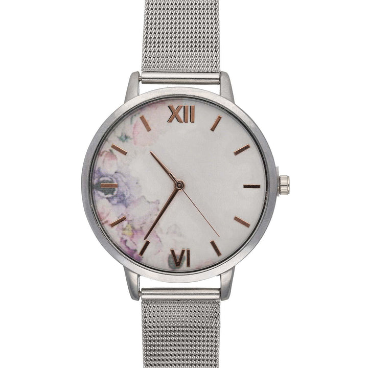 Ura Srebrna Rože 39 mm - Fraktal