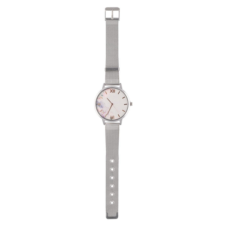 Ura Srebrna Rože 39 mm - Fraktal