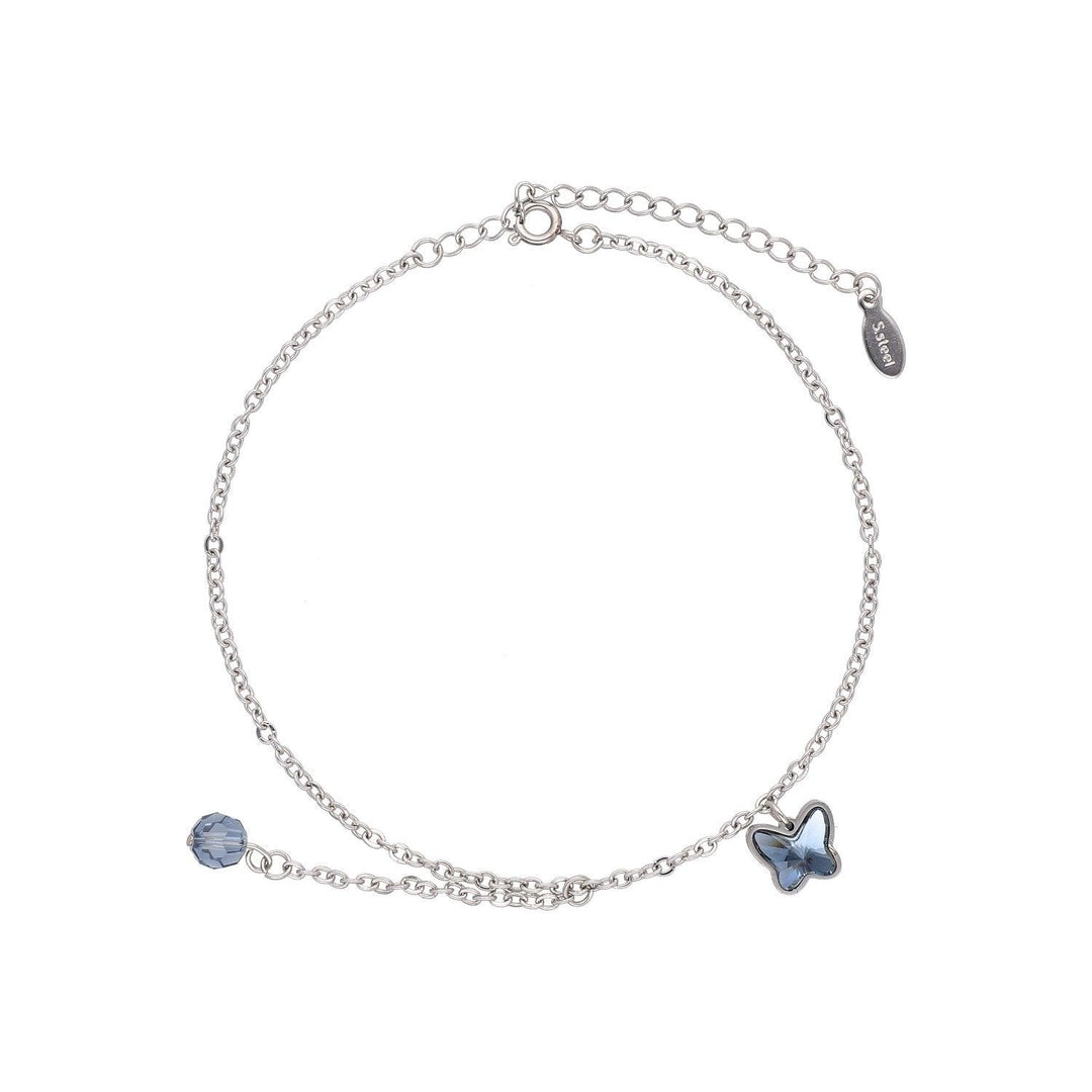 Zapestnica Za Noge Swarovski Metulj Nerjaveče Jeklo - Fraktal