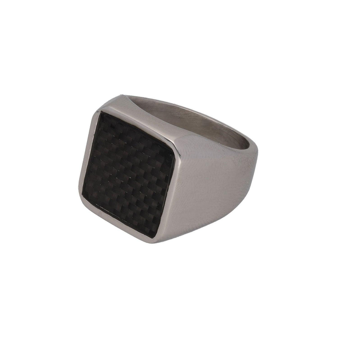 Prstan Moški Carbon Fiber Vzorec - Fraktal