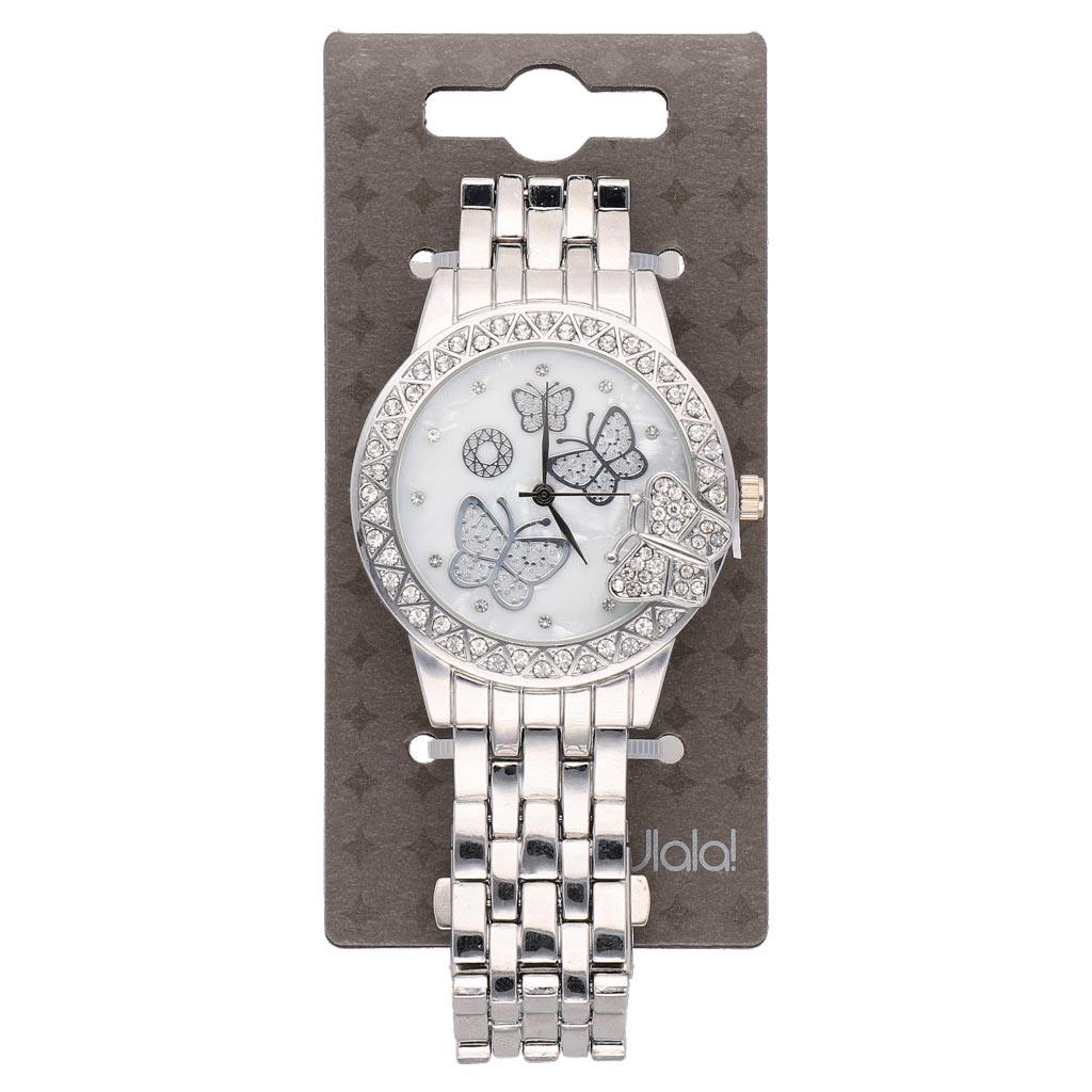Ura Srebrna Metulj S Kristali Quartz 38 mm - Fraktal