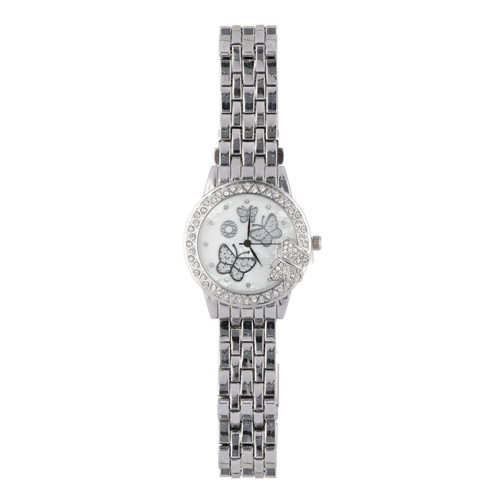 Ura Srebrna Metulj S Kristali Quartz 38 mm - Fraktal