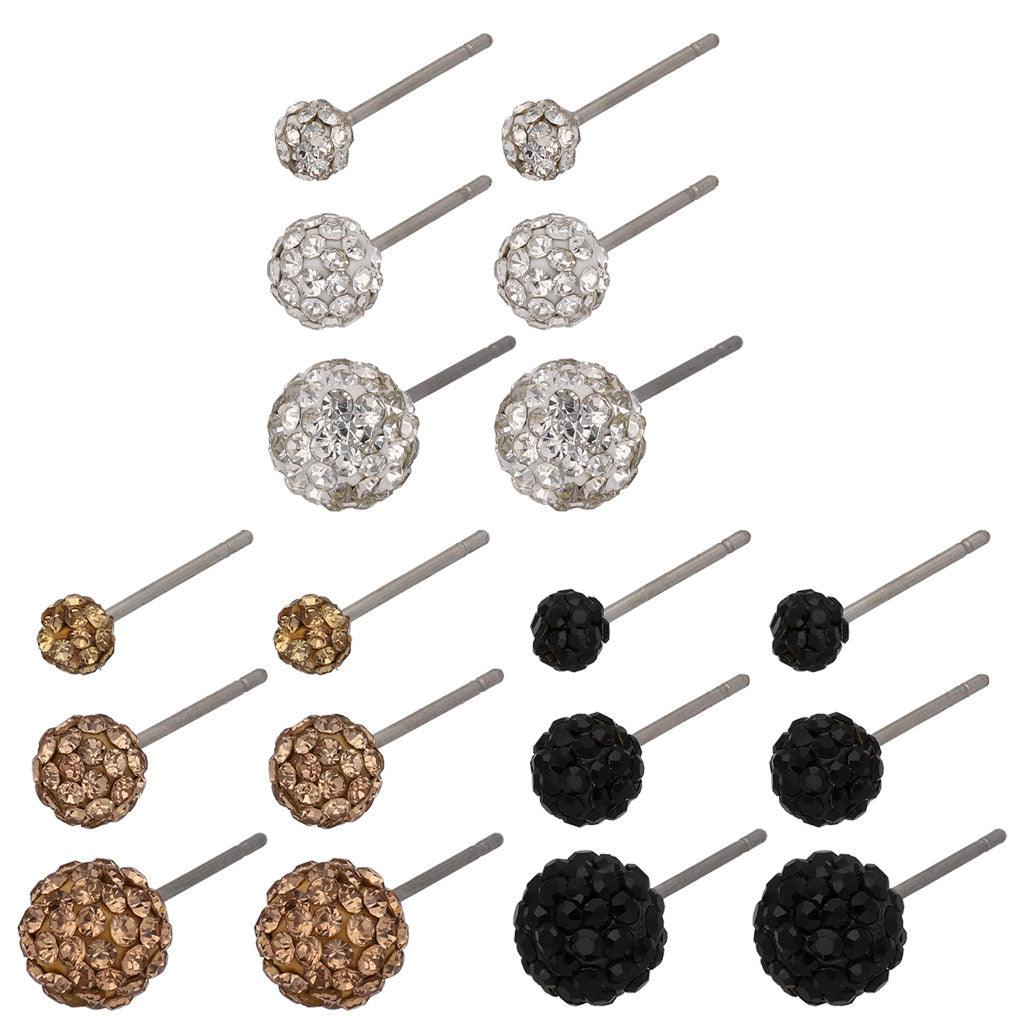 Uhani Shamballa S Kristali Set 9 Parov - Fraktal