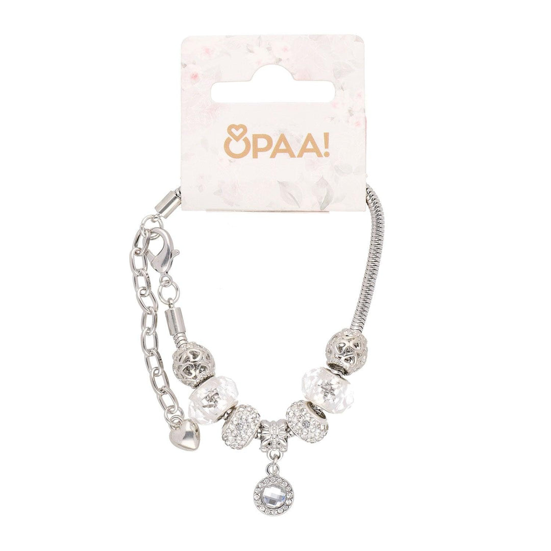 Zapestnica Charms Beli Kristali - Fraktal