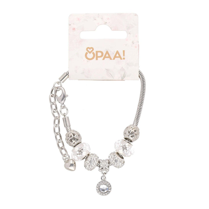 Zapestnica Charms Beli Kristali - Fraktal