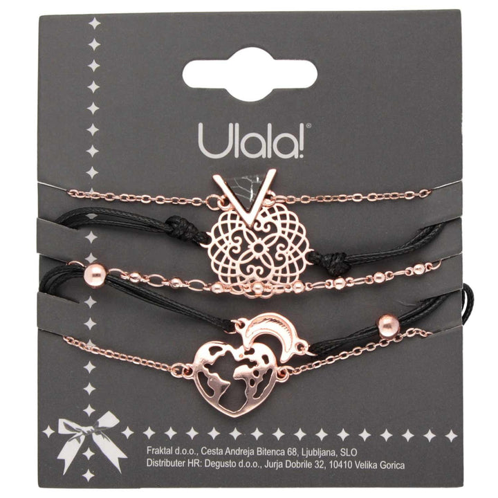 Set Zapestnice Roze Zlate Mix 5 Kos - Fraktal