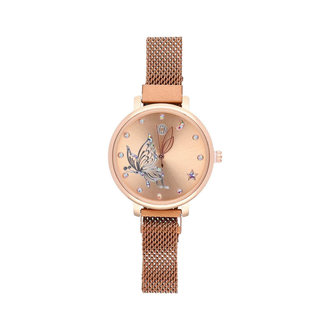 Ura Rožnato Zlata Metulj 36 mm - Fraktal