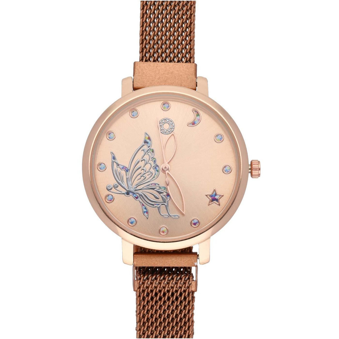 Ura Rožnato Zlata Metulj 36 mm - Fraktal