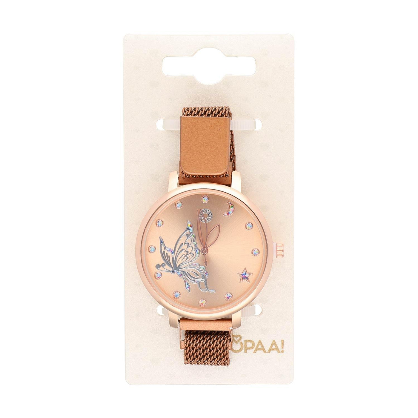 Ura Rožnato Zlata Metulj 36 mm - Fraktal