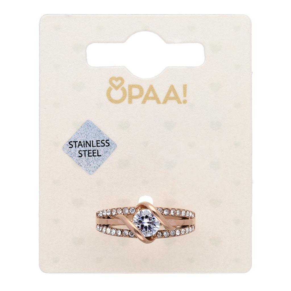 Prstan Rose Gold S Kristali - Fraktal