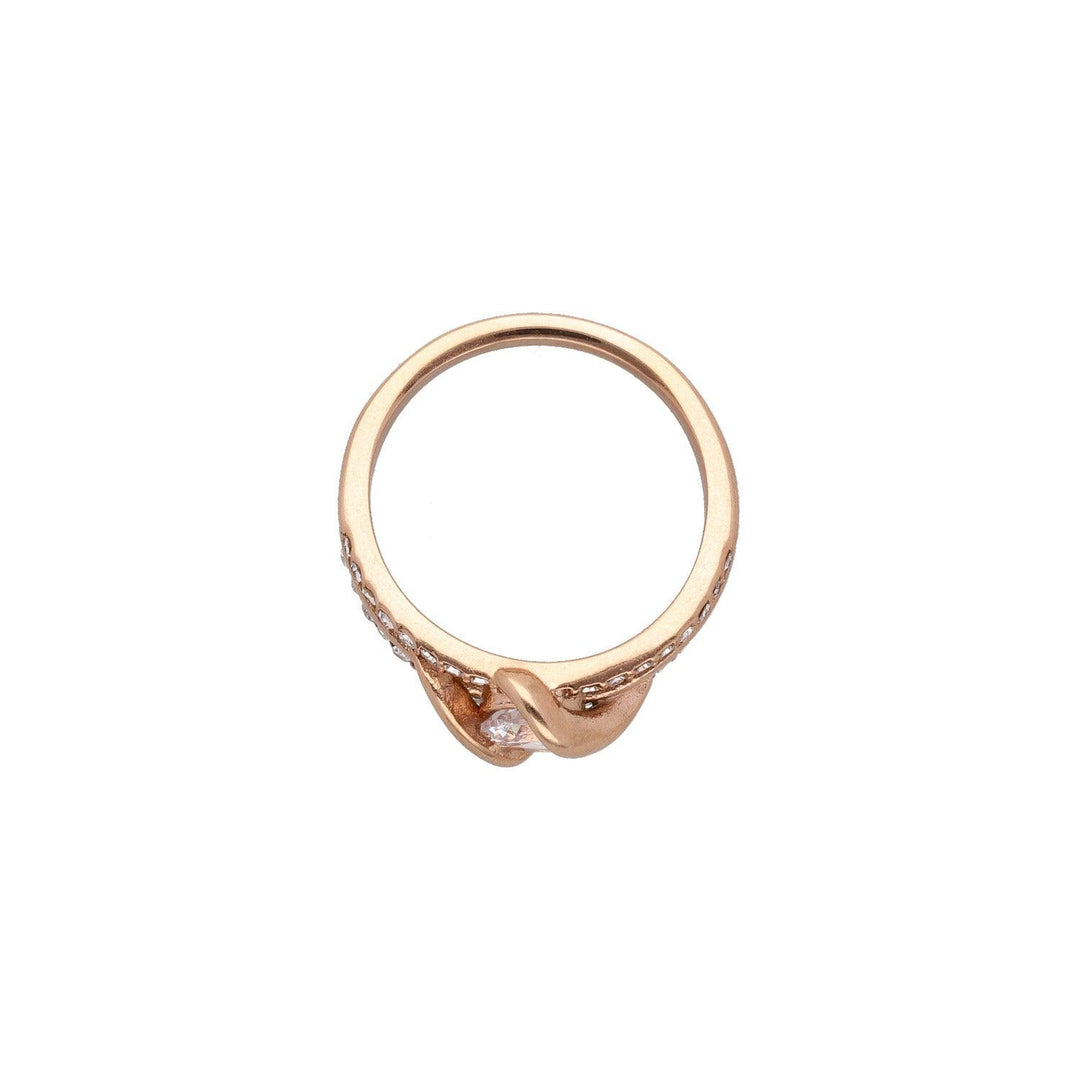 Prstan Rose Gold S Kristali - Fraktal