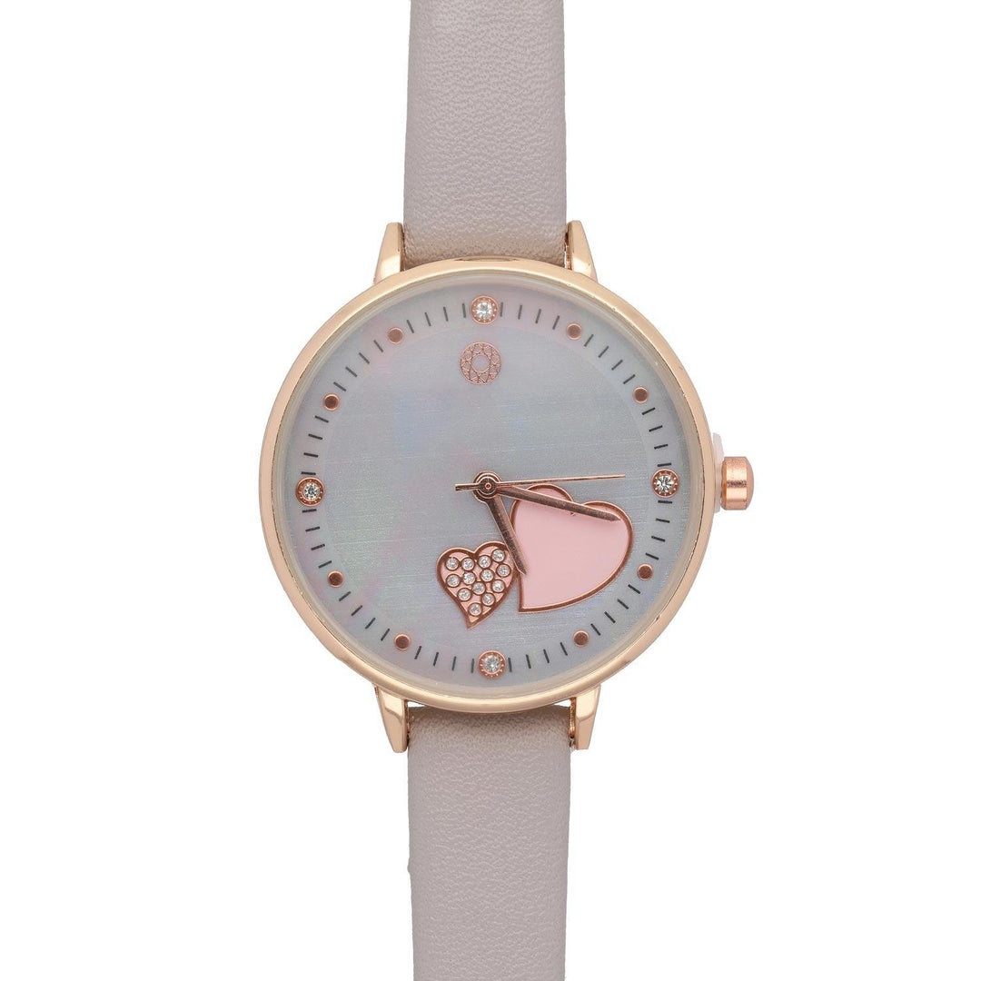 Ura Rožnato Zlata Srce Quartzu 34 mm - Fraktal