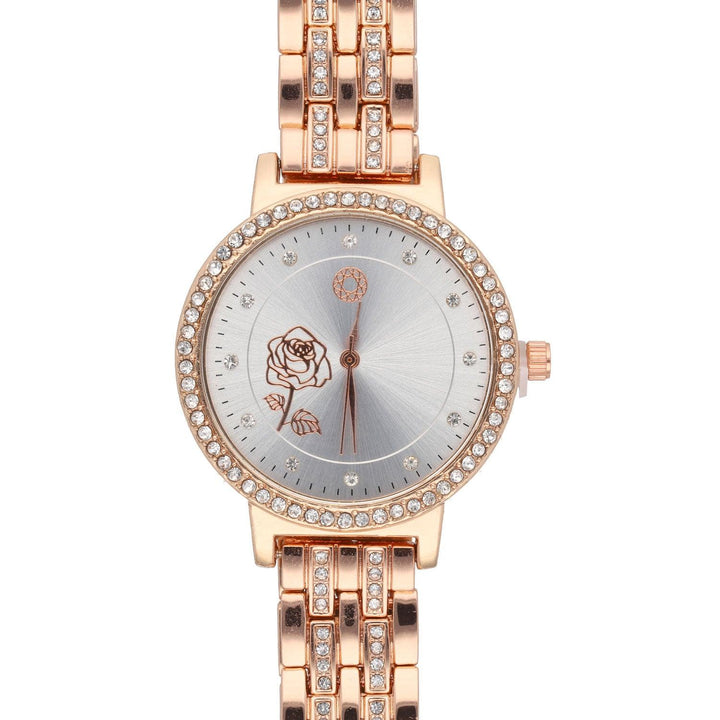 Ura Rožnato Zlata Vrtnica S krtistali Quartz 35 mm - Fraktal