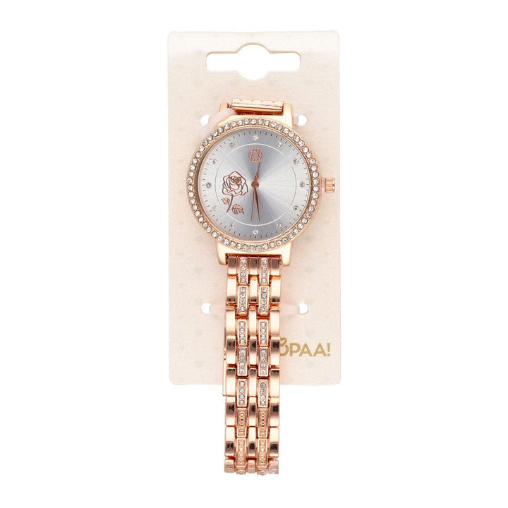 Ura Rožnato Zlata Vrtnica S krtistali Quartz 35 mm - Fraktal