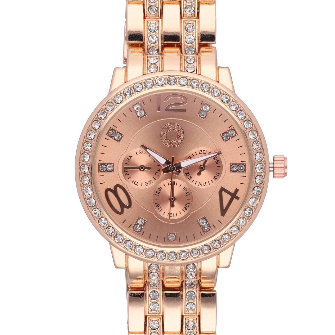 Ura Rožnato Zlata S Kristali Quartz 42 mm - Fraktal