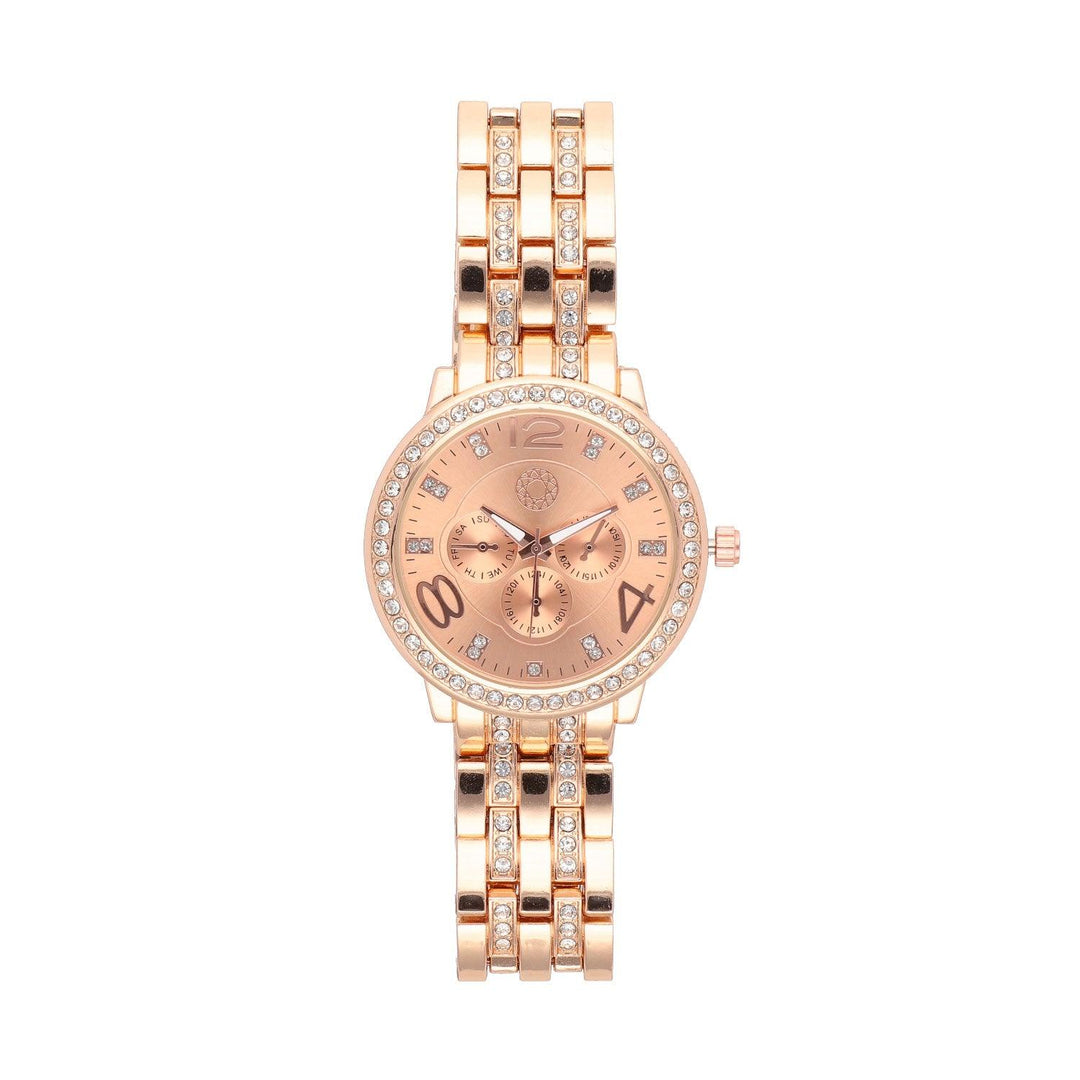 Ura Rožnato Zlata S Kristali Quartz 42 mm - Fraktal