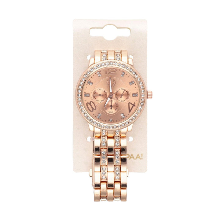 Ura Rožnato Zlata S Kristali Quartz 42 mm - Fraktal