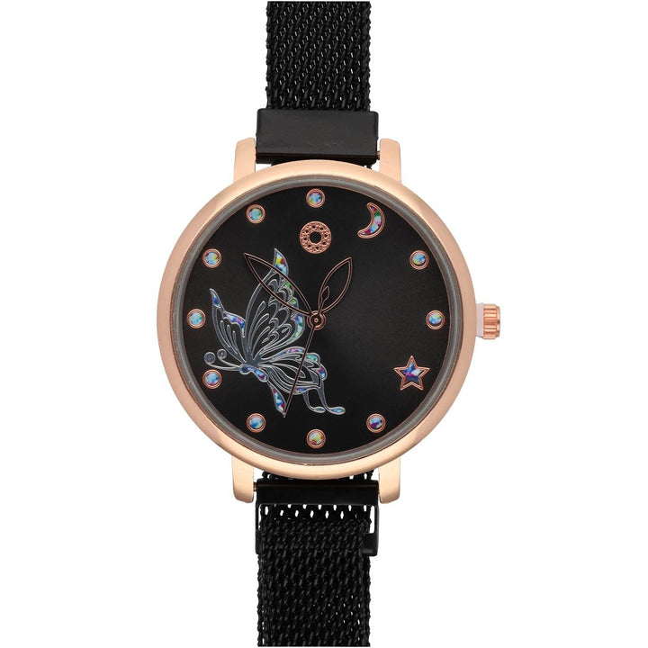 Ura Metulj Črna 36 mm - Fraktal