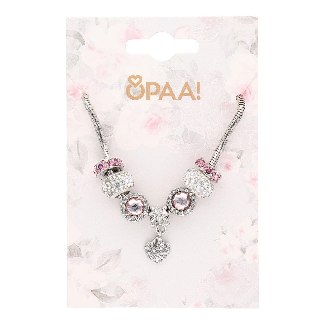 Verižica Charms Roza Kristali - Fraktal