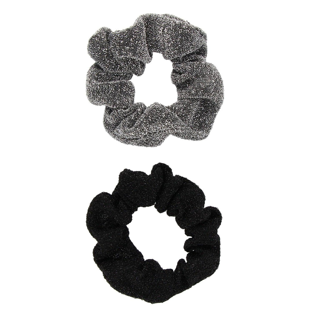 Scrunchie Elastika Za Lase Črna In Siva Z Bleščicami 2 Kos - Fraktal
