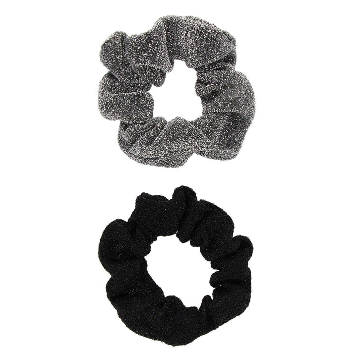 Scrunchie Elastika Za Lase Črna In Siva Z Bleščicami 2 Kos - Fraktal