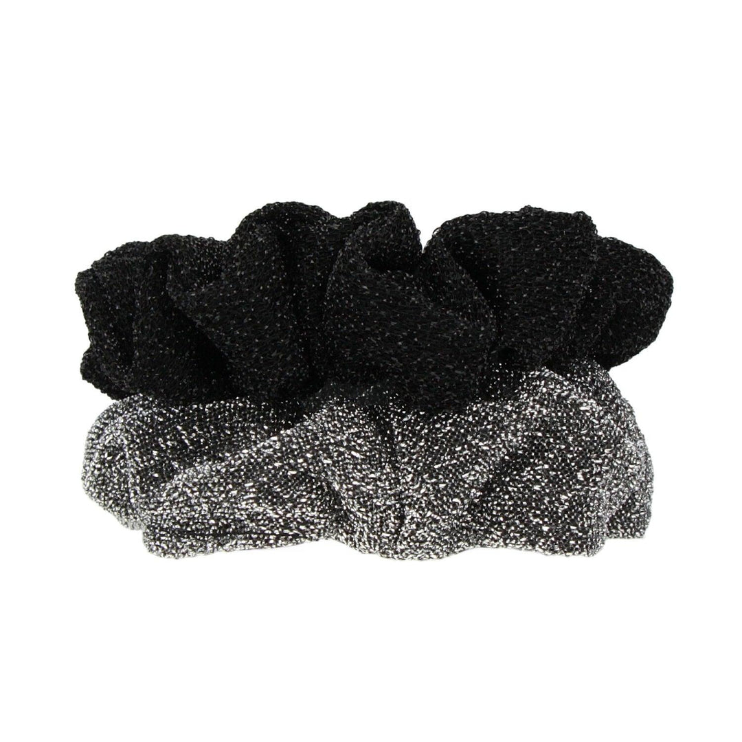 Scrunchie Elastika Za Lase Črna In Siva Z Bleščicami 2 Kos - Fraktal