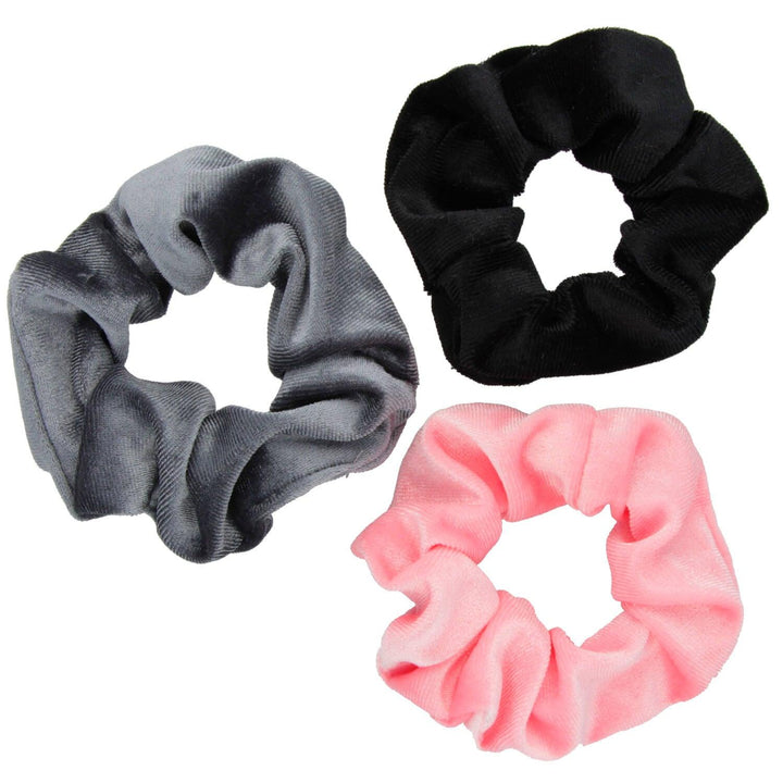 Scrunchie Elastika Za Lase Roza Siva In Črna 3 Kos - Fraktal