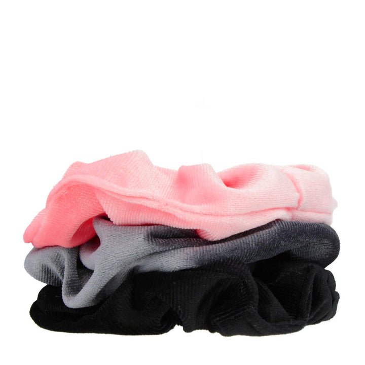 Scrunchie Elastika Za Lase Roza Siva In Črna 3 Kos - Fraktal