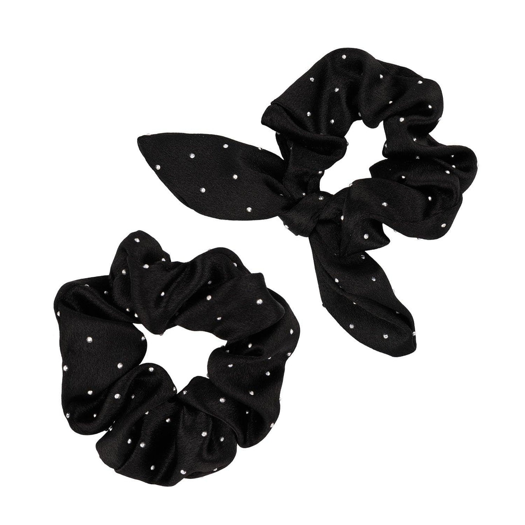 Scrunchie Elastika Za Lase Črna S Kristali 2 Kos - Fraktal