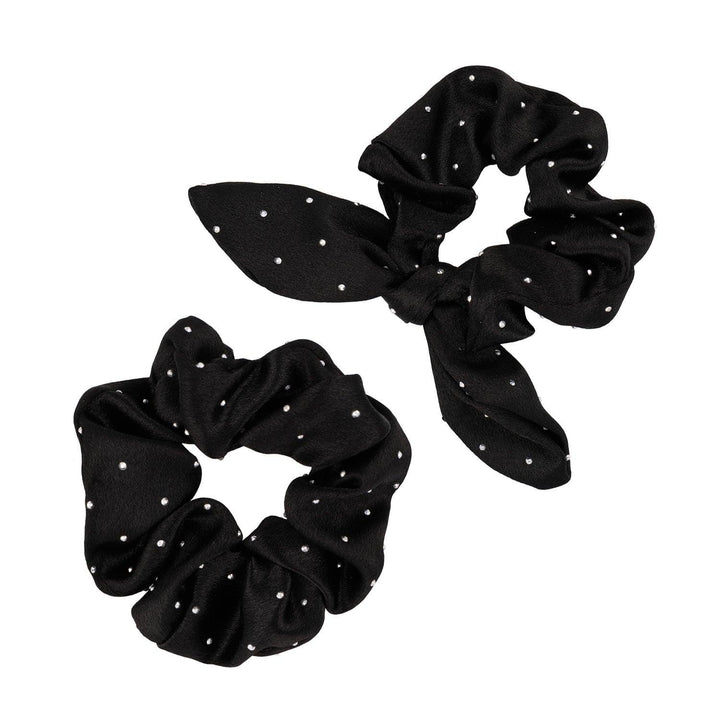 Scrunchie Elastika Za Lase Črna S Kristali 2 Kos - Fraktal