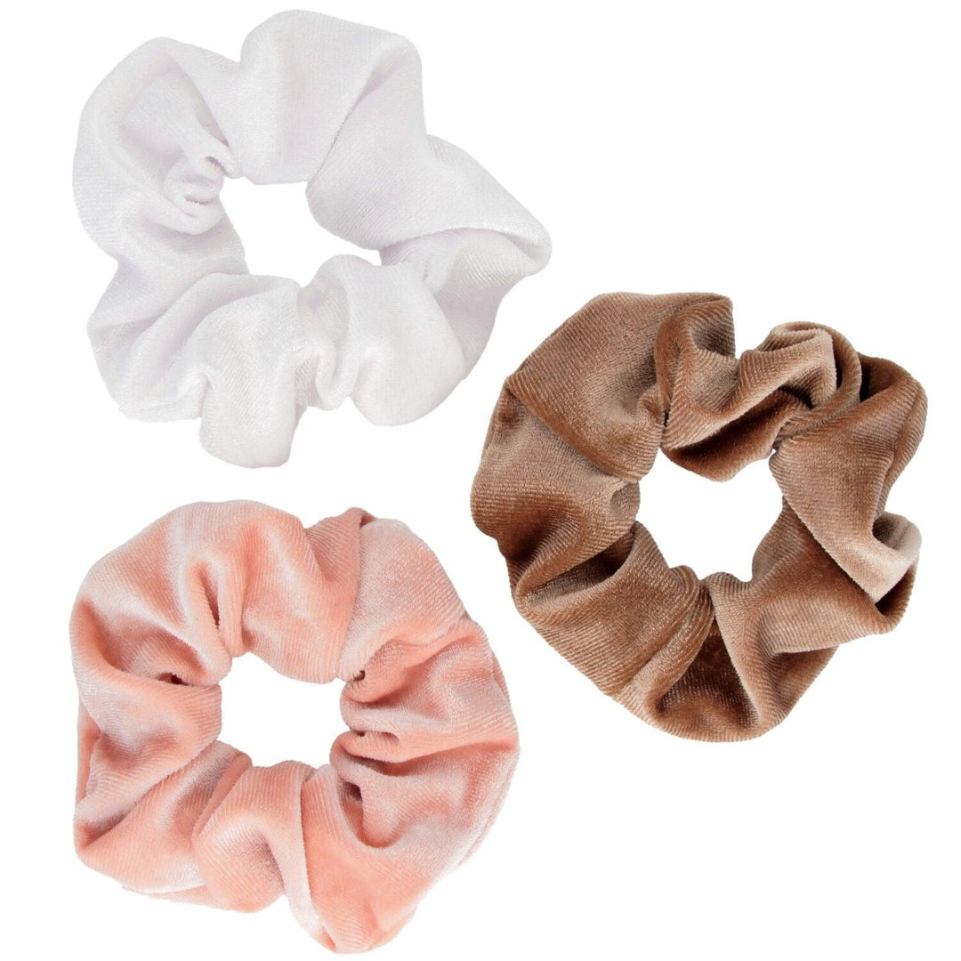 Scrunchie Elastika Za Lase Rjava Roza In Bela 3 Kos - Fraktal