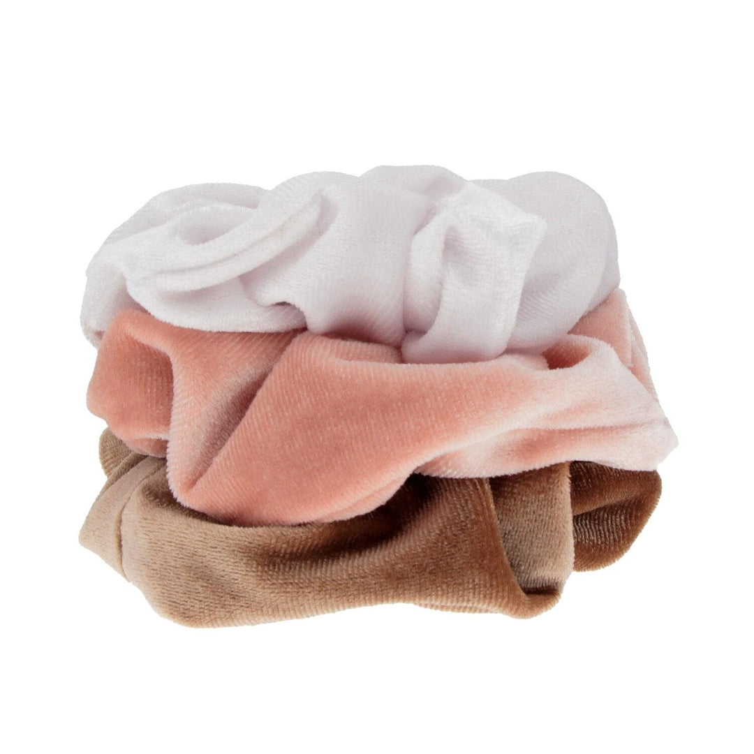 Scrunchie Elastika Za Lase Rjava Roza In Bela 3 Kos - Fraktal